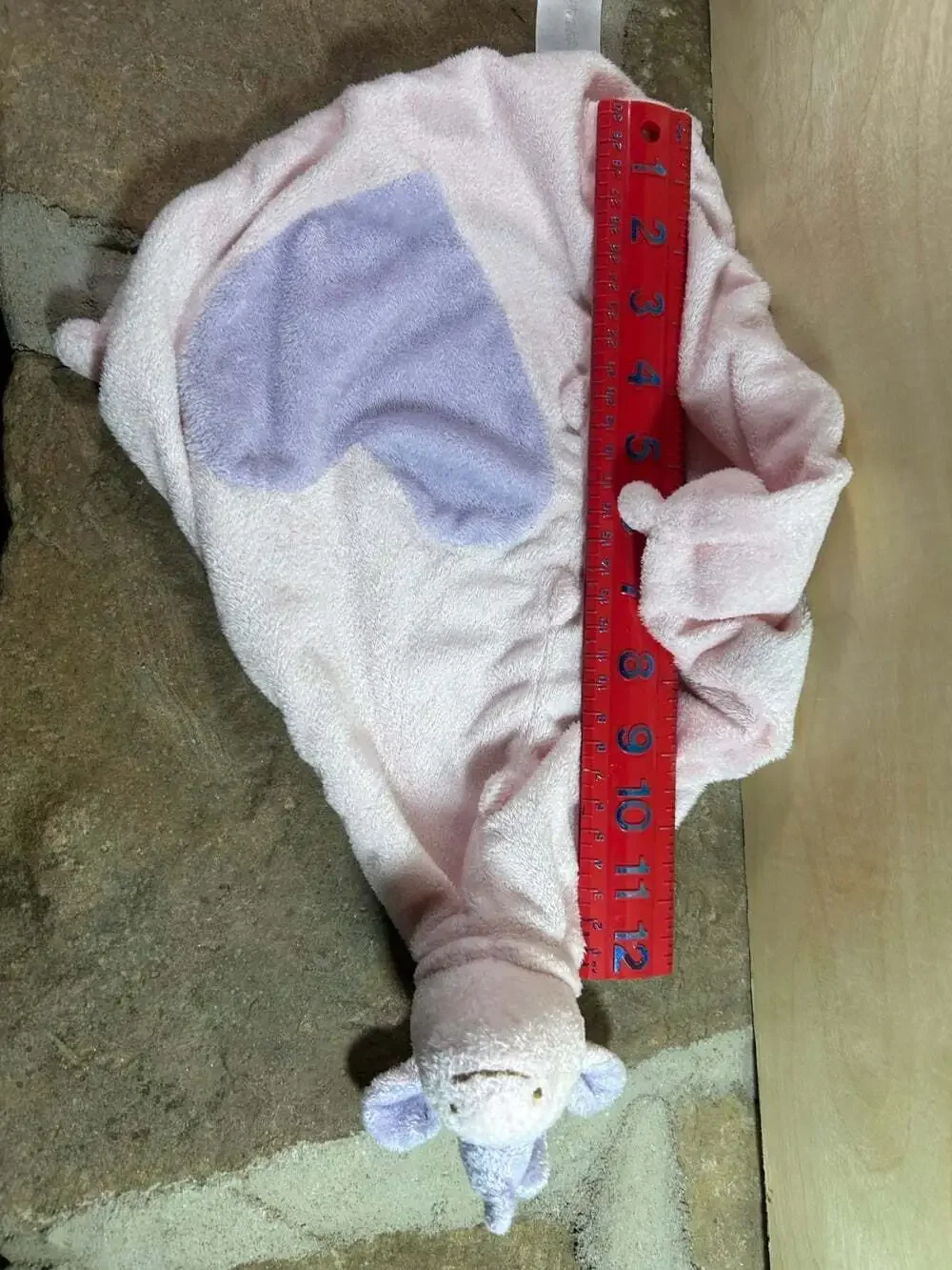 Angel Dear pink unicorn lovey Purple Heart knotted